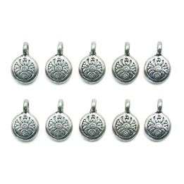 Redondo con argolla y figuras 12x9mm de pewter para collar pulsera y aretes