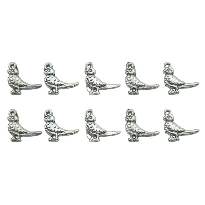Perico con argolla 18x16mm de pewter para collar pulsera y aretes
