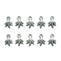 Hojas con argolla 13x9mm de pewter para collar pulsera y aretes