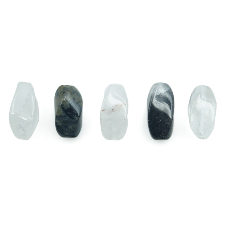 Piedra Natural 6x12mm Ovoide Twister Greey Agate