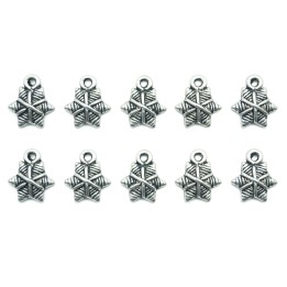 Estrella con argolla 14x12mm de pewter para collar pulsera y aretes