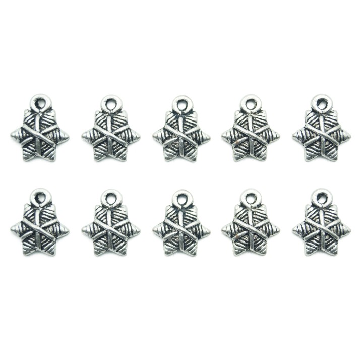 Estrella con argolla 14x12mm de pewter para collar pulsera y aretes