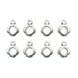 Flor con argolla 12x10mm de pewter para collar y pulsera