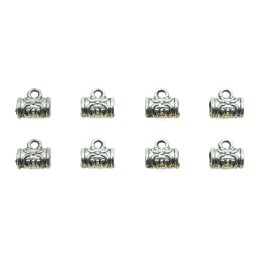 Barril grabado con argolla 8x8mm de pewter para collar y pulsera