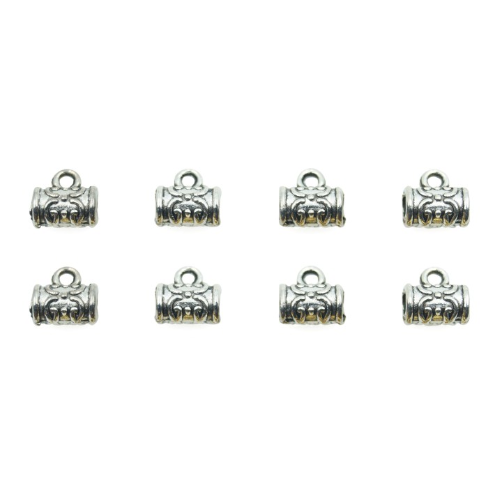 Barril grabado con argolla 8x8mm de pewter para collar y pulsera