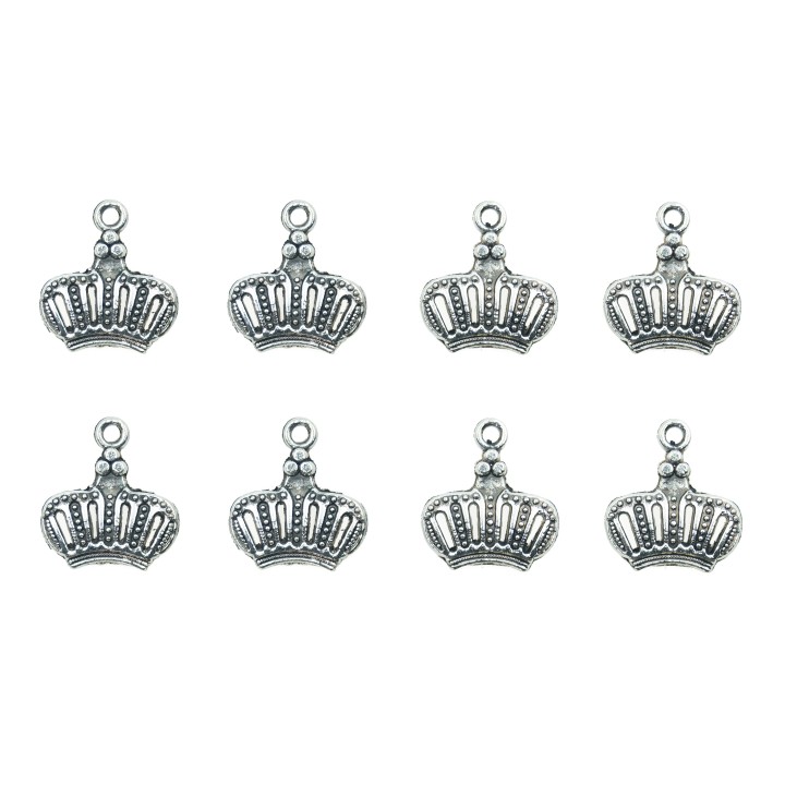 Corona con argolla 14x13mm de pewter para collar pulsera y aretes