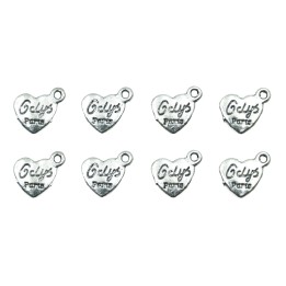 Corazon plano con argolla 15x8mm de pewter para collar pulsera y aretes