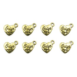 Corazon plano con argolla 15x8mm de pewter para collar pulsera y aretes