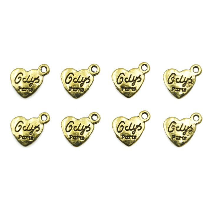 Corazon plano con argolla 15x8mm de pewter para collar pulsera y aretes