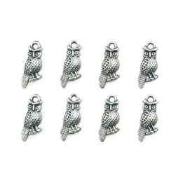 Buho con argolla 13x10mm de pewter para collar y pulsera