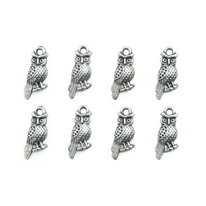 Buho con argolla 13x10mm de pewter para collar y pulsera