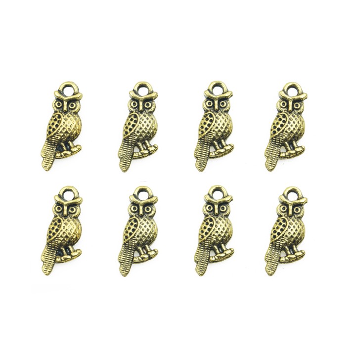 Buho con argolla 13x10mm de pewter para collar y pulsera