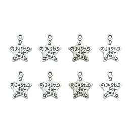 Estrella plana con argolla 15x13mm de pewter para collar pulsera y aretes