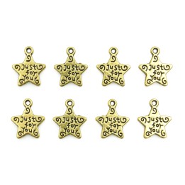 Estrella plana con argolla 15x13mm de pewter para collar pulsera y aretes