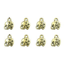 Elefante plano con argolla 13x9mm de pewter para collar pulsera y aretes