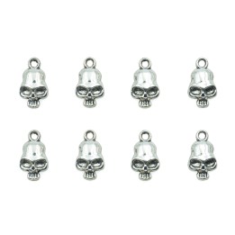 Calavera plana con argolla 13x8mm de pewter para collar pulsera y aretes
