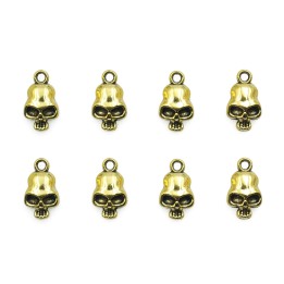 Calavera plana con argolla 13x8mm de pewter para collar pulsera y aretes