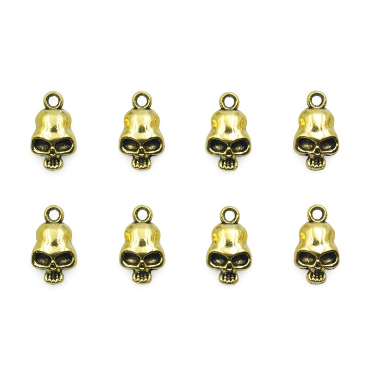 Calavera plana con argolla 13x8mm de pewter para collar pulsera y aretes