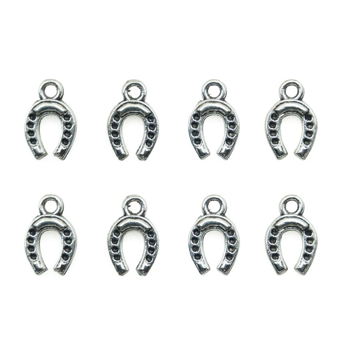 Herradura plana con argolla 15x10mm de pewter para collar pulsera y aretes