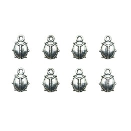 Escarabajo hueco con argolla 13x10mm de pewter para collar pulsera y aretes