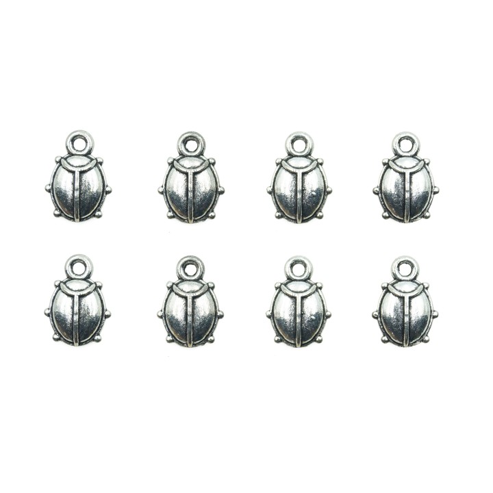 Escarabajo hueco con argolla 13x10mm de pewter para collar pulsera y aretes