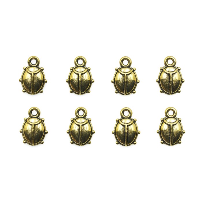 Escarabajo hueco con argolla 13x10mm de pewter para collar pulsera y aretes