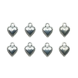Corazon hueco con argolla 15x11mm de pewter para collar pulsera y aretes