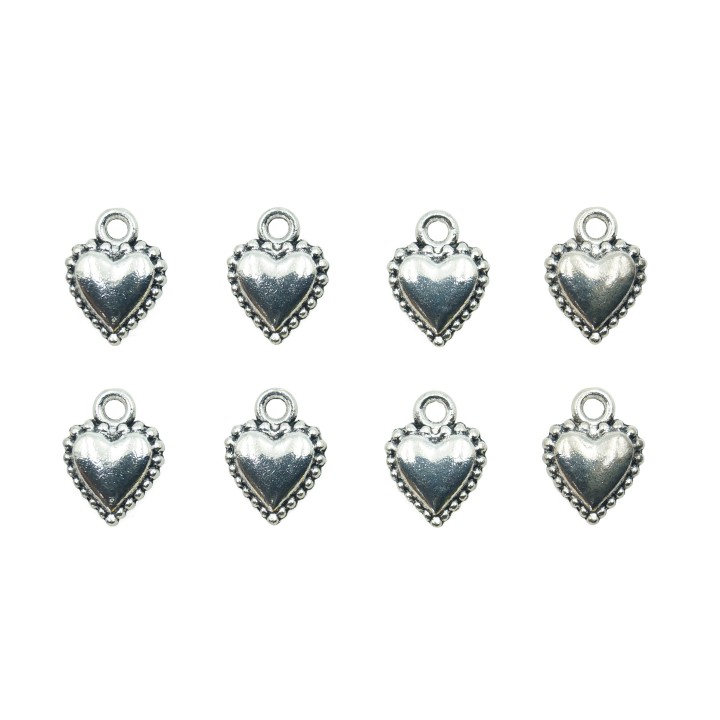 Corazon hueco con argolla 15x11mm de pewter para collar pulsera y aretes