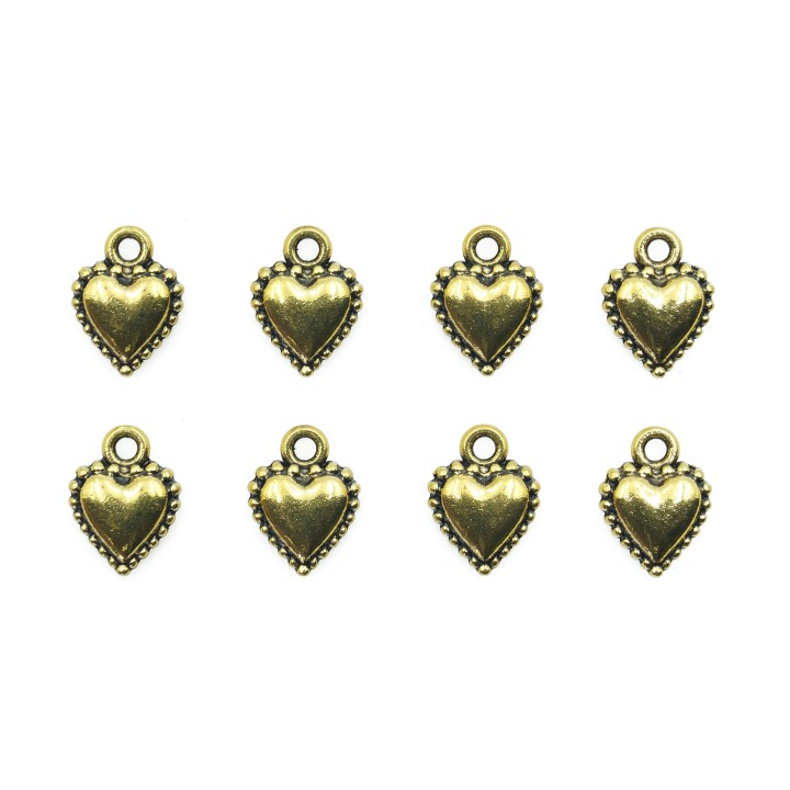 Corazon hueco con argolla 15x11mm de pewter para collar pulsera y aretes