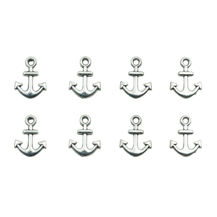 Ancla plana con argolla 14x11mm de pewter para collar pulsera y aretes