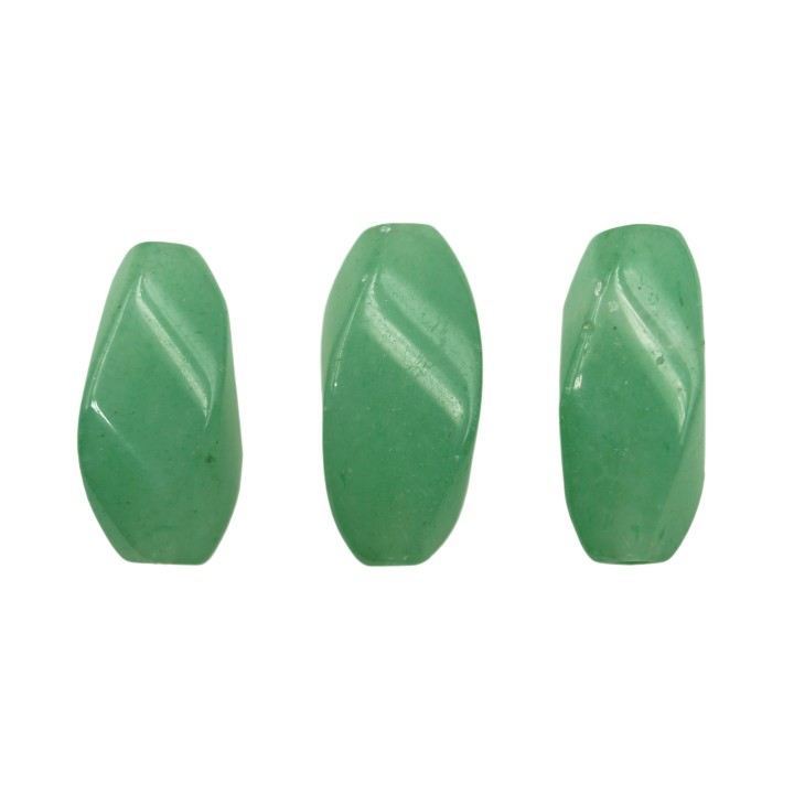 Piedra Natural 8x18mm Ovoide Twister Green Aventurine
