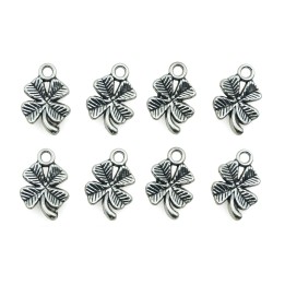 Trebol con argolla 16x11mm de pewter para collar pulsera y aretes
