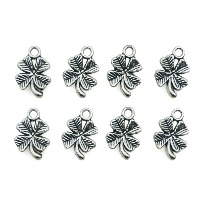 Trebol con argolla 16x11mm de pewter para collar pulsera y aretes