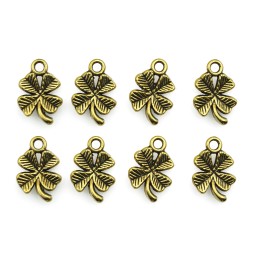Trebol con argolla 16x11mm de pewter para collar pulsera y aretes