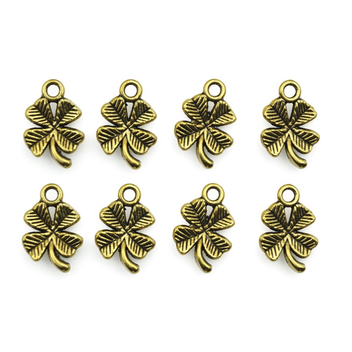 Trebol con argolla 16x11mm de pewter para collar pulsera y aretes