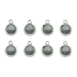 Girasol hueco con argolla 13x10mm de pewter para collar pulsera y aretes