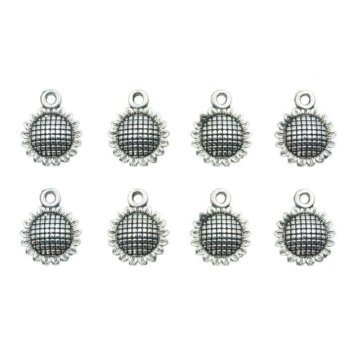 Girasol hueco con argolla 13x10mm de pewter para collar pulsera y aretes