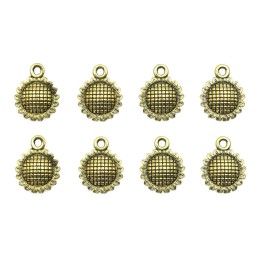 Girasol hueco con argolla 13x10mm de pewter para collar pulsera y aretes