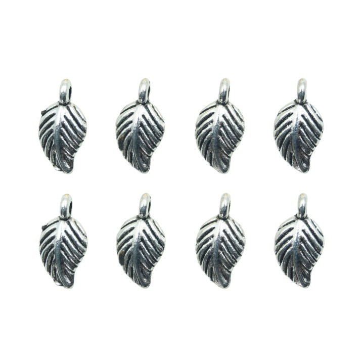 Hoja hueca con argolla 15x9mm de pewter para collar pulsera y aretes