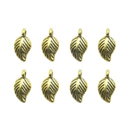 Hoja hueca con argolla 15x9mm de pewter para collar pulsera y aretes