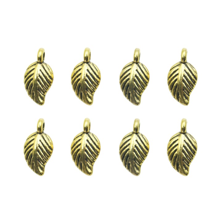 Hoja hueca con argolla 15x9mm de pewter para collar pulsera y aretes