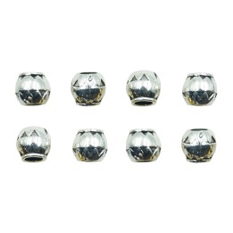Barril grabado perforado 10x9mm de pewter para collar pulsera y aretes