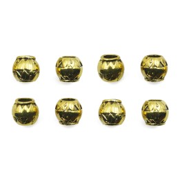 Barril grabado perforado 10x9mm de pewter para collar pulsera y aretes