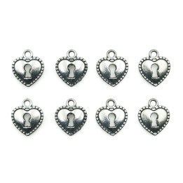 Corazon plano con argolla 17x14mm de pewter para collar pulsera y aretes