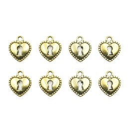 Corazon plano con argolla 17x14mm de pewter para collar pulsera y aretes