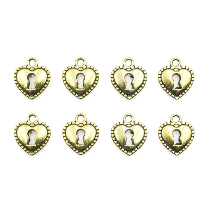 Corazon plano con argolla 17x14mm de pewter para collar pulsera y aretes