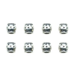 Barril grabado perforado 11x10mm de pewter para collar pulsera y aretes