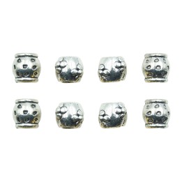 Barril grabado perforado 10x10mm de pewter para collar pulsera y aretes