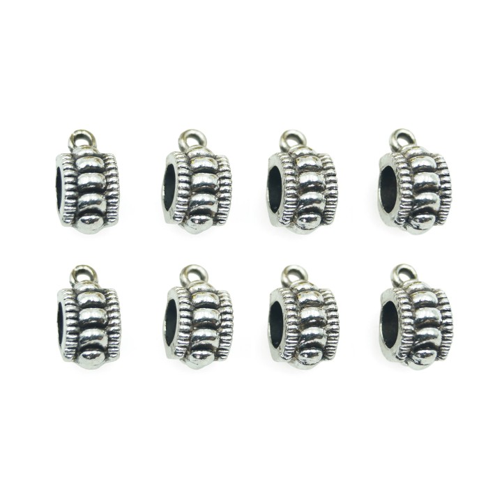 Redondo con argolla 14x10mm de pewter para collar y pulsera