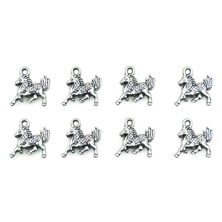 Caballo plano con argolla 17x15mm de pewter para collar pulsera y aretes